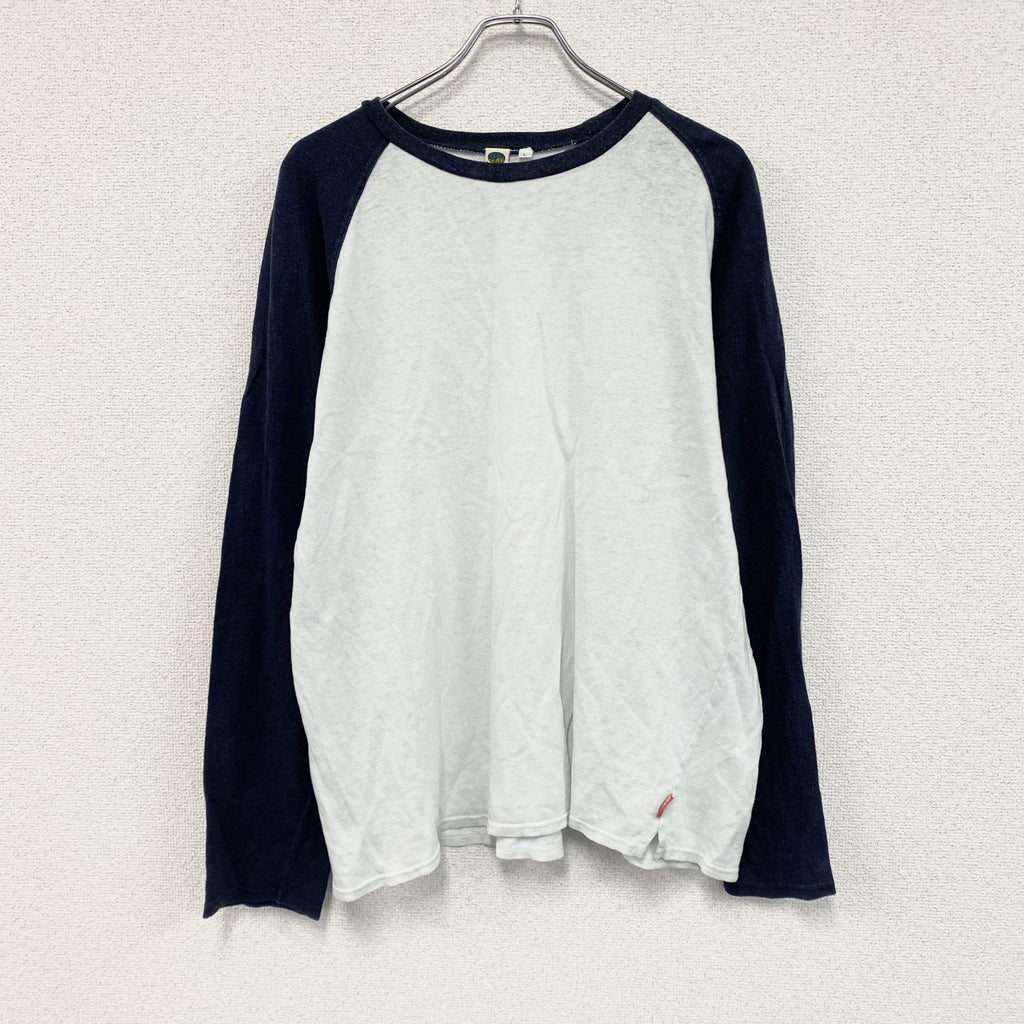 GOHEMP　ゴーヘンプ　長袖Tシャツ/ロンT　ラグラン　水色　ライトブルー　紺　ネイビー　Lサイズ