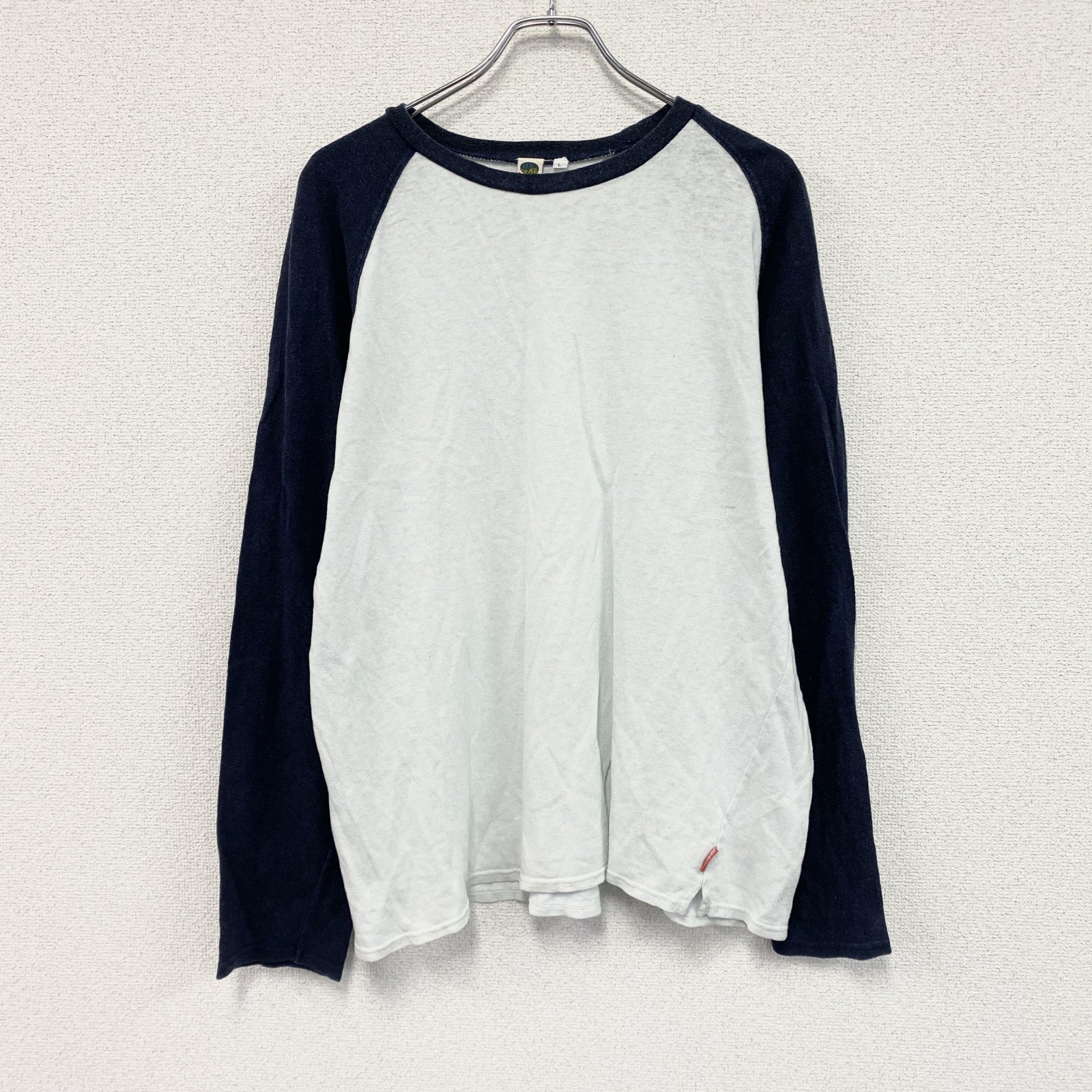 GOHEMP　ゴーヘンプ　長袖Tシャツ/ロンT　ラグラン　水色　ライトブルー　紺　ネイビー　Lサイズ