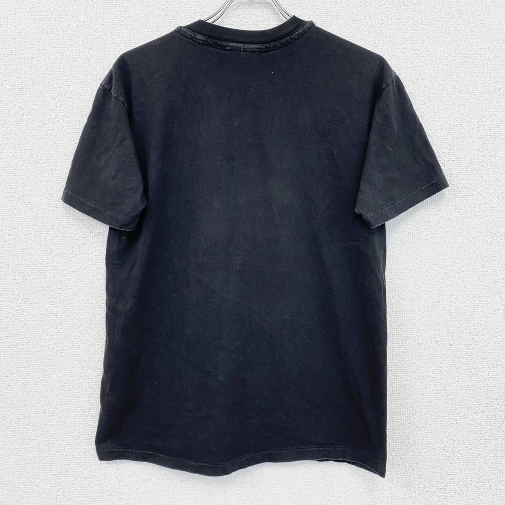 90s　Hanes　ヘインズ　半袖刺繍デザインTシャツ　ヴィンテージ　シングルステッチ　黒　ブラック　Lサイズ