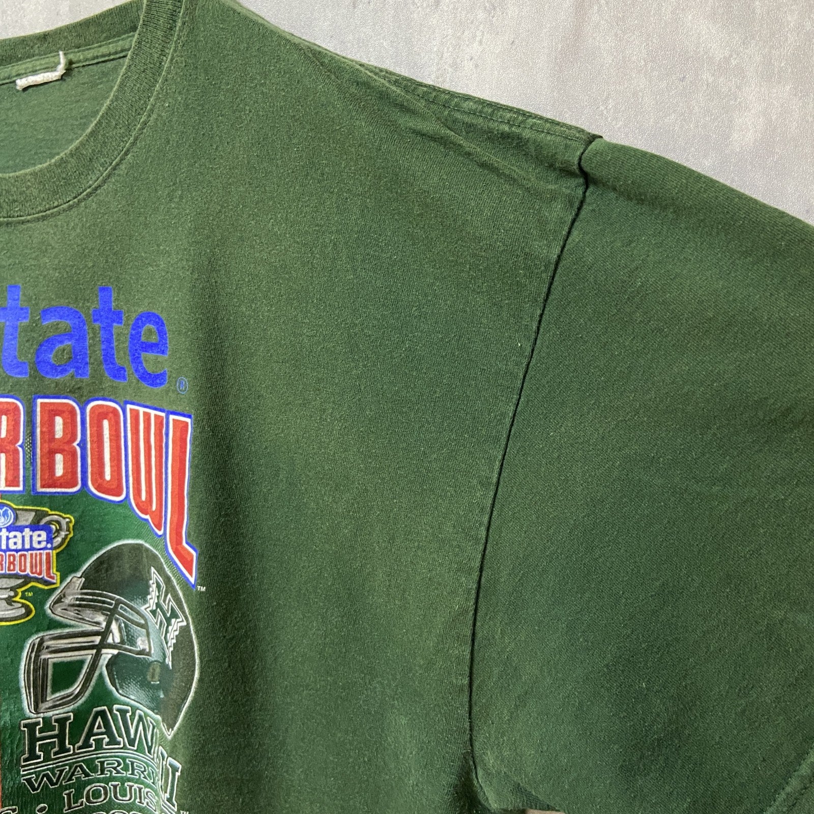 古着 used　SUGAR BOWL　アメフト　半袖カレッジプリントTシャツ　グリーン　クルーネック　スポーツ　ビックシルエット