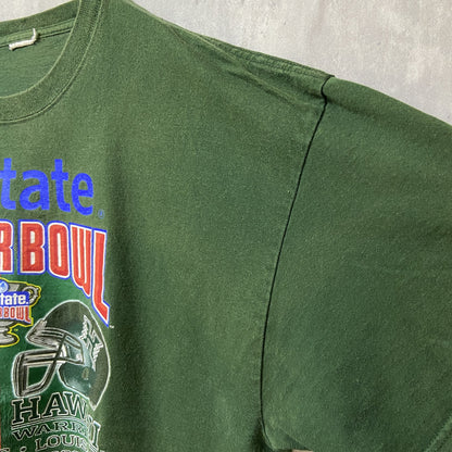 古着 used　SUGAR BOWL　アメフト　半袖カレッジプリントTシャツ　グリーン　クルーネック　スポーツ　ビックシルエット