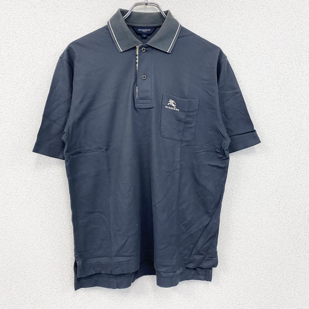 BURBERRY GOLF　バーバリーゴルフ　半袖ポロシャツ　ノバチェック　紺　ネイビー　Mサイズ