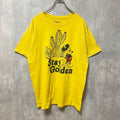 古着 used　Disney ディズニー　Mickey Mouse　ミッキー　半袖オフィシャルプリントTシャツ　黄色　