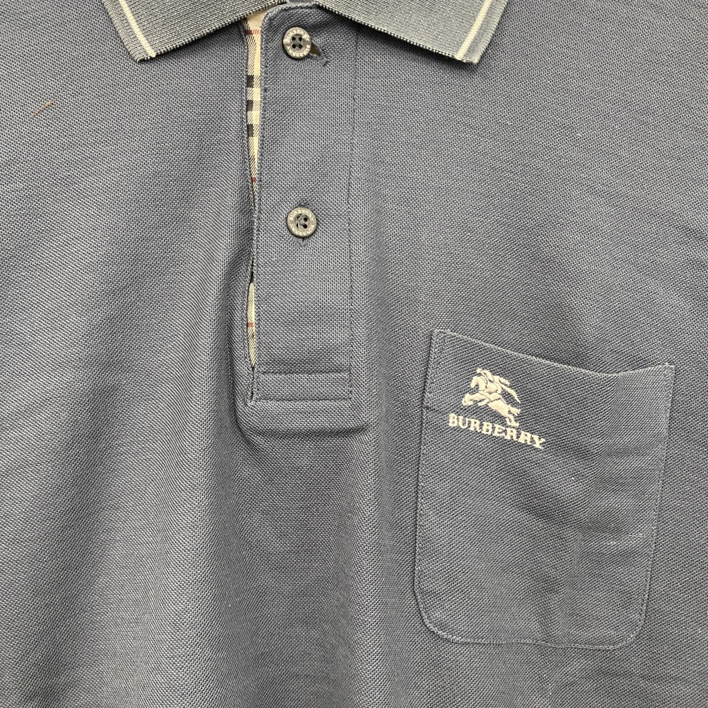 BURBERRY GOLF　バーバリーゴルフ　半袖ポロシャツ　ノバチェック　紺　ネイビー　Mサイズ