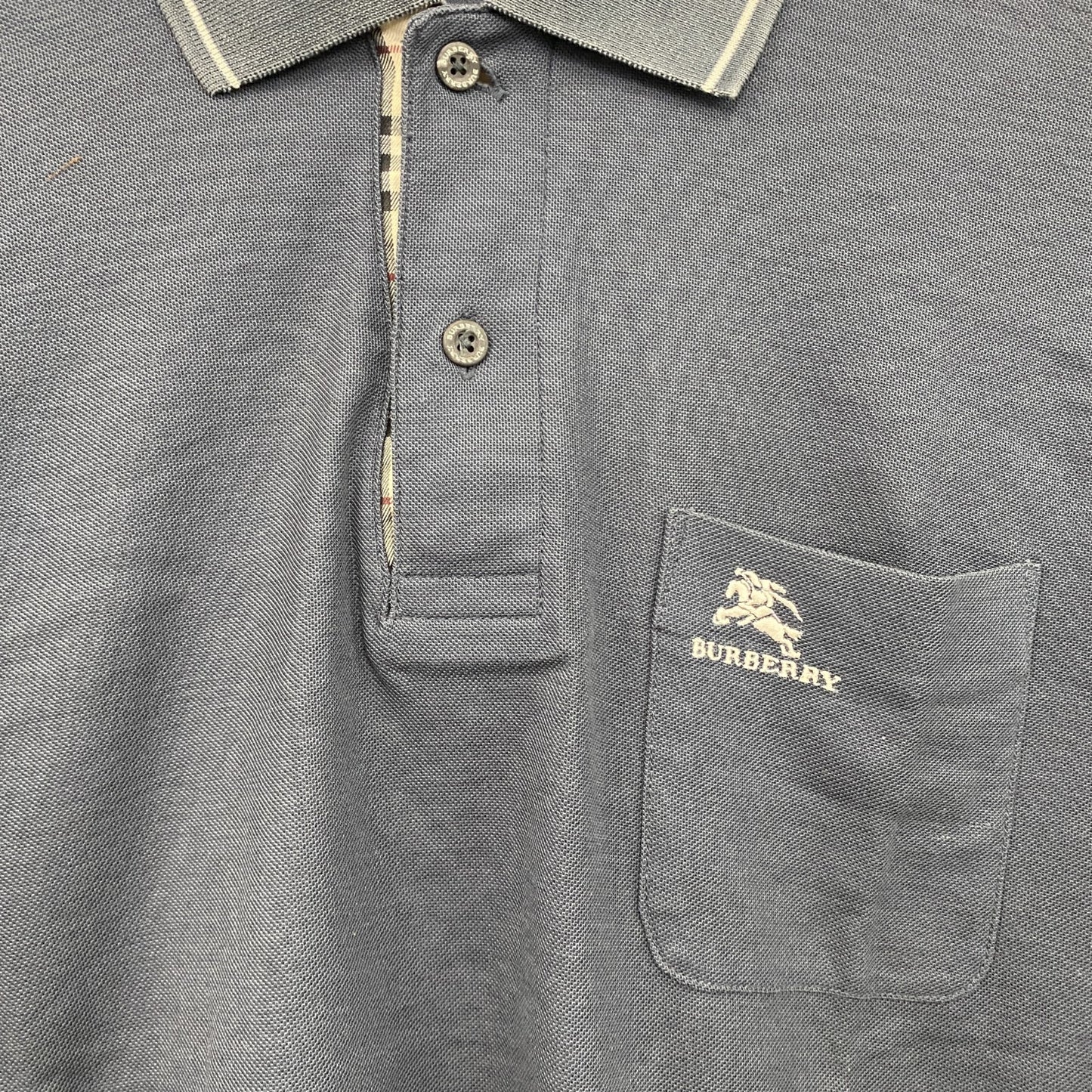 BURBERRY GOLF　バーバリーゴルフ　半袖ポロシャツ　ノバチェック　紺　ネイビー　Mサイズ