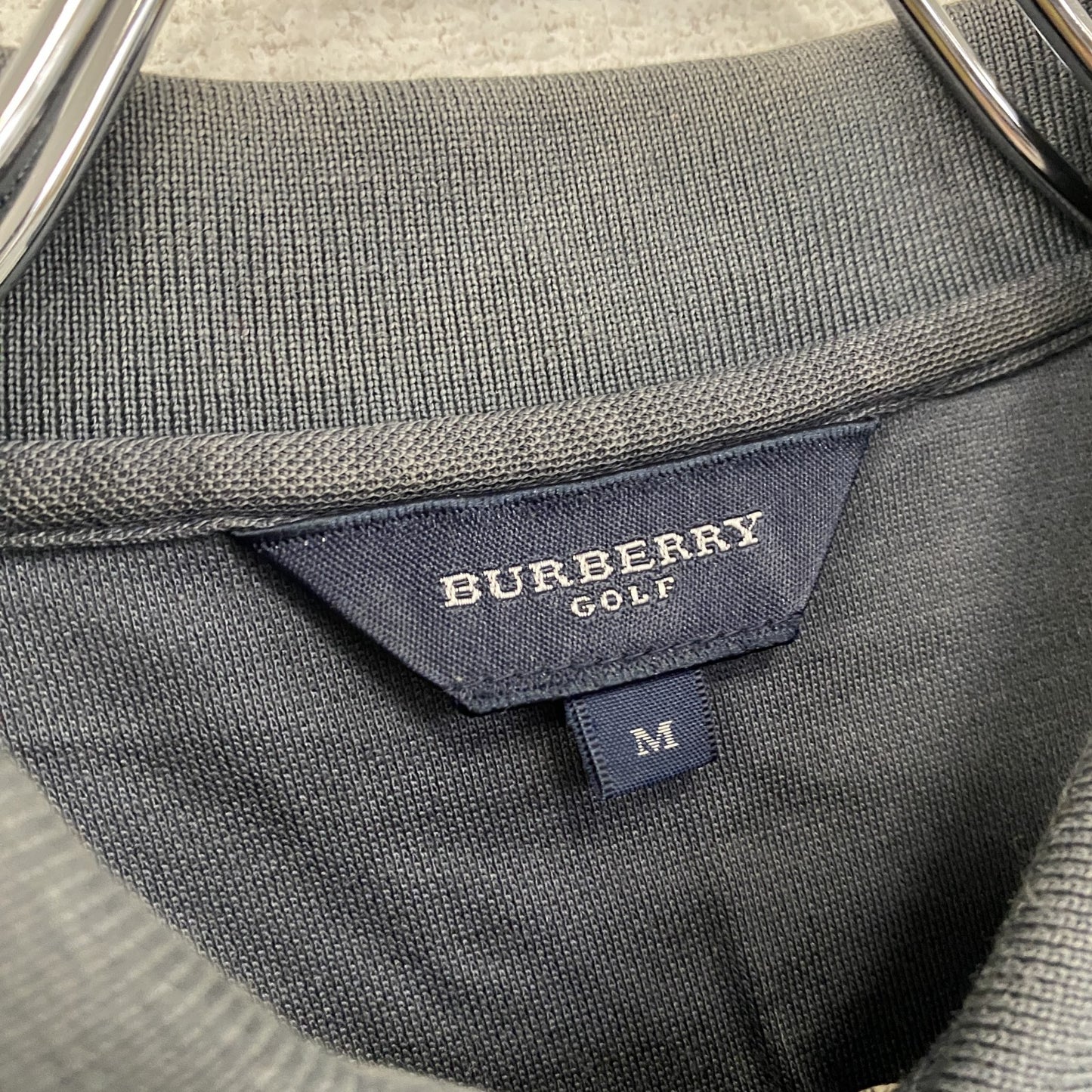 BURBERRY GOLF　バーバリーゴルフ　半袖ポロシャツ　ノバチェック　紺　ネイビー　Mサイズ