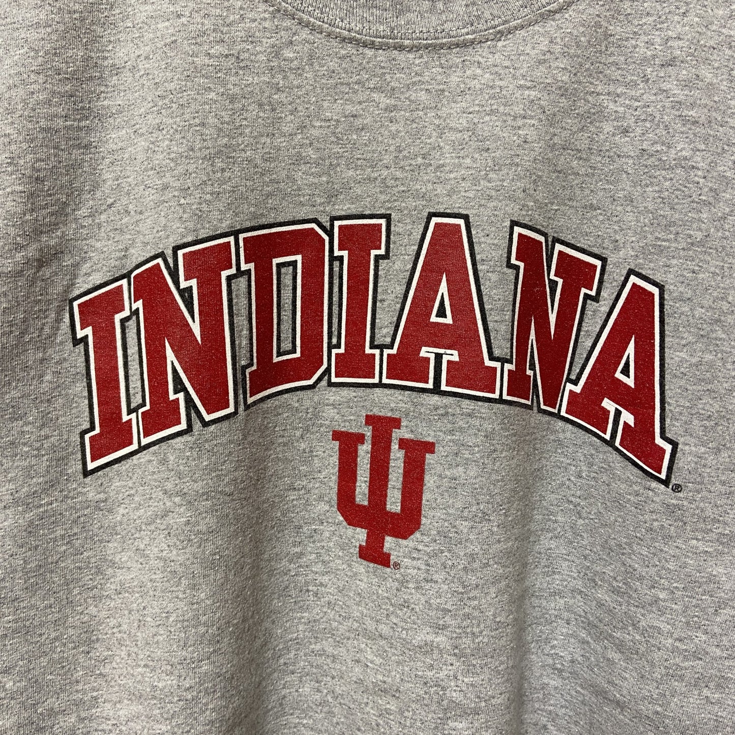 古着 used　RUSSELL ラッセル　インディアナフージャース　大学バスケ　半袖カレッジプリントTシャツ　グレー　スポーツ