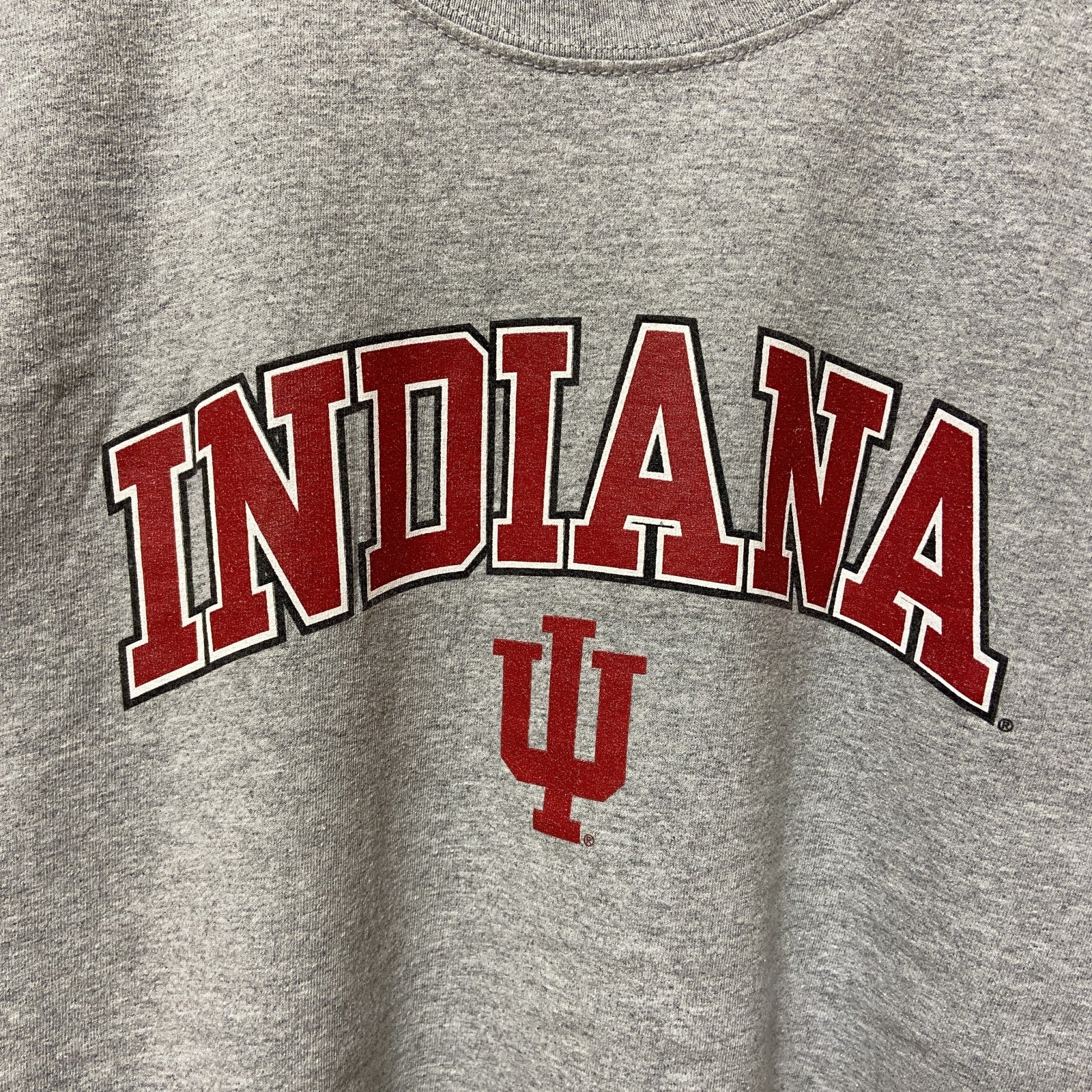 古着 used　RUSSELL ラッセル　インディアナフージャース　大学バスケ　半袖カレッジプリントTシャツ　グレー　スポーツ