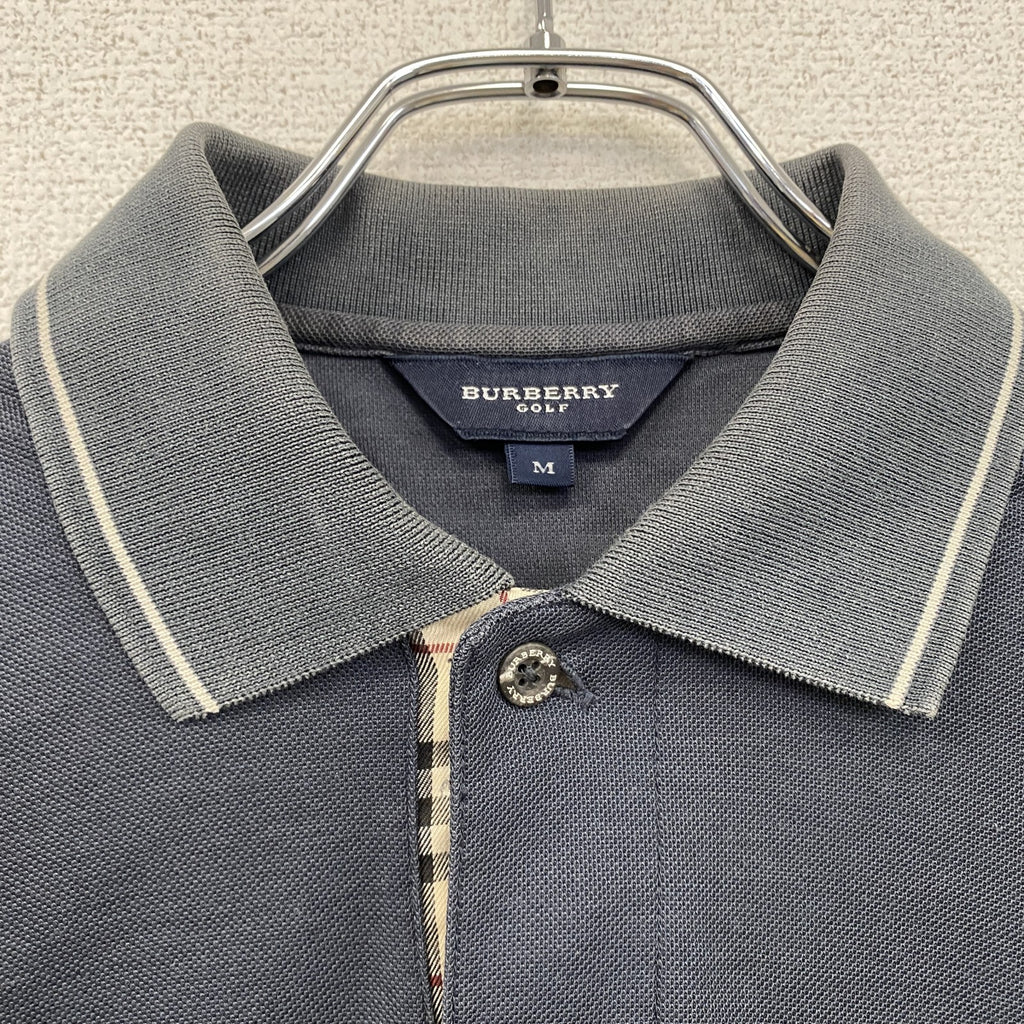 BURBERRY GOLF　バーバリーゴルフ　半袖ポロシャツ　ノバチェック　紺　ネイビー　Mサイズ