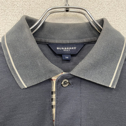 BURBERRY GOLF　バーバリーゴルフ　半袖ポロシャツ　ノバチェック　紺　ネイビー　Mサイズ