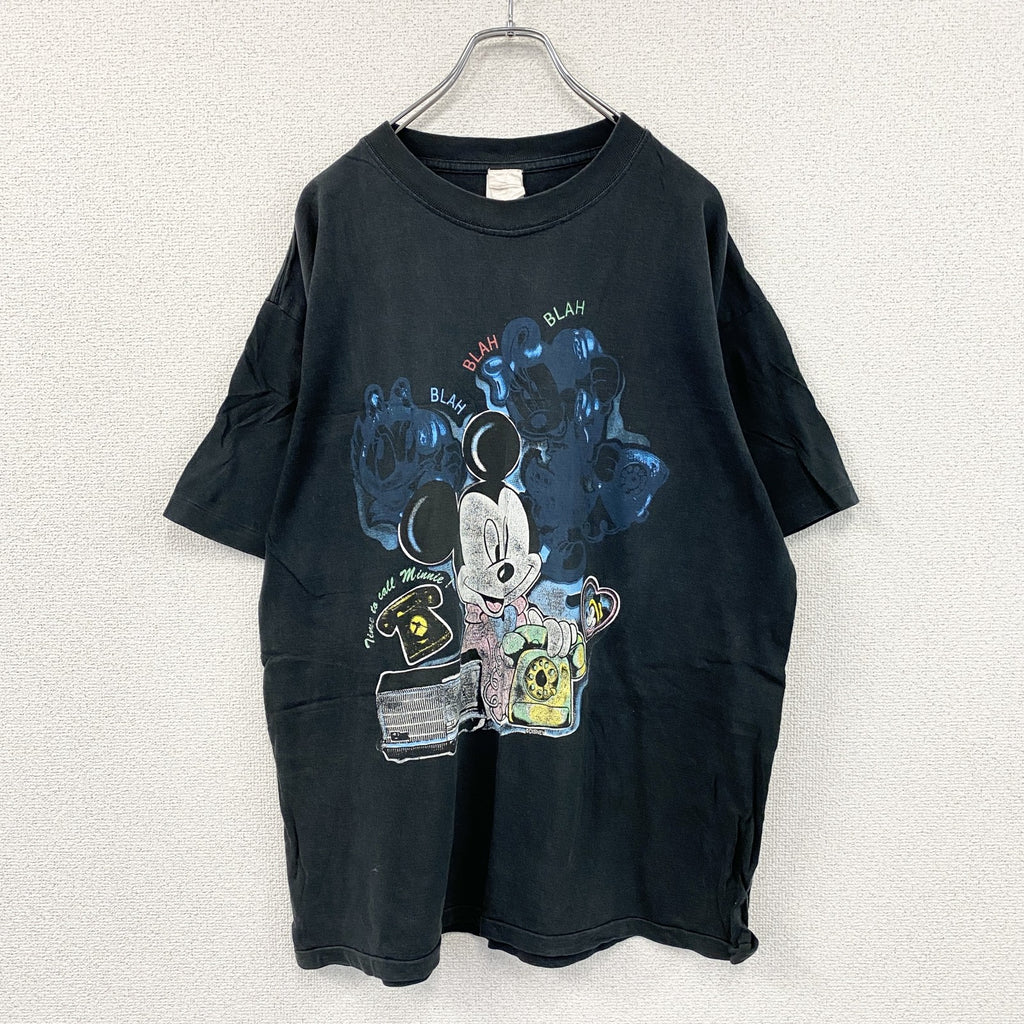 ST.EVANS　セントエヴァンス　ミッキーマウス　半袖プリントTシャツ　シングルステッチ　黒　ブラック　Lサイズ