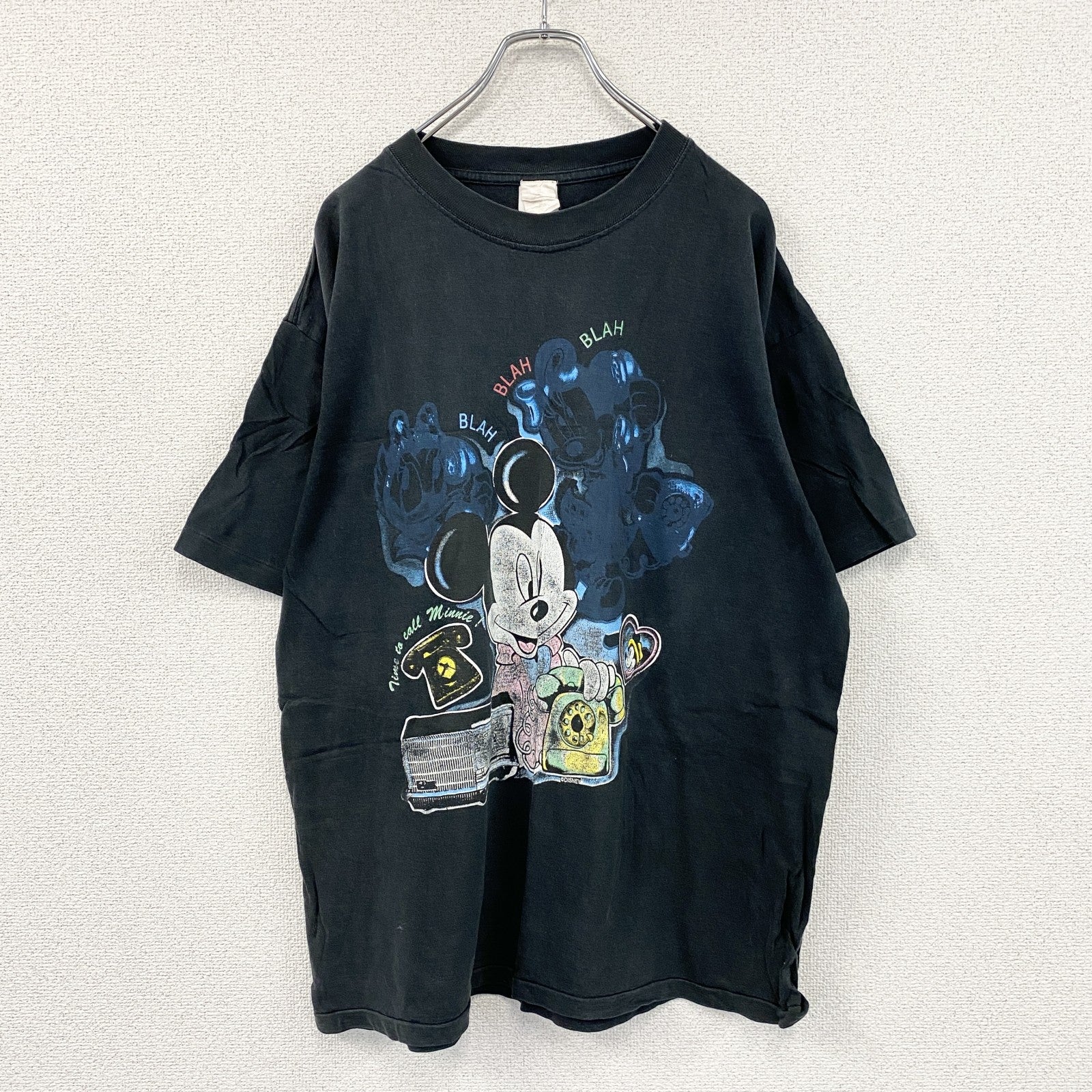 ST.EVANS　セントエヴァンス　ミッキーマウス　半袖プリントTシャツ　シングルステッチ　黒　ブラック　Lサイズ