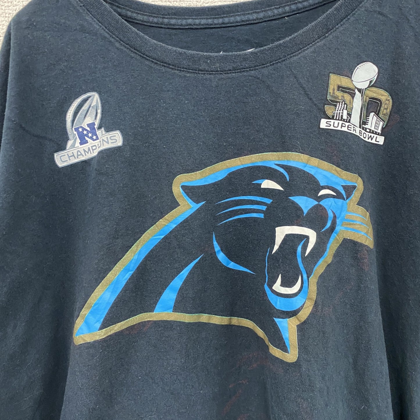 NIKE　ナイキ　PANTHERS　パンサーズ　半袖プリントTシャツ　スウッシュ　黒　ブラック　XLサイズ