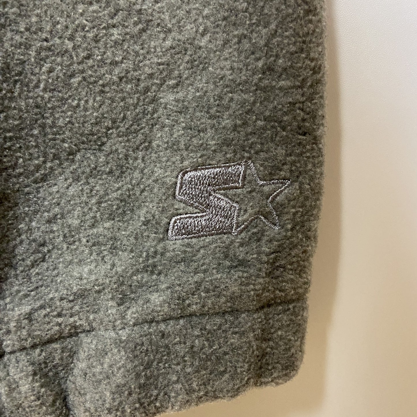 古着 used　STARTER　スターター　長袖ハイネックフリースジャケット　フルジップアウター　ロゴ刺繍　グレー　XXLサイズ