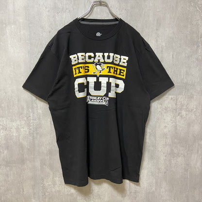 古着 used　NHL　アイスホッケー　ピッツバーグペンギンズ　半袖プリントTシャツ　黒　ブラック　スポーツ　XLサイズ