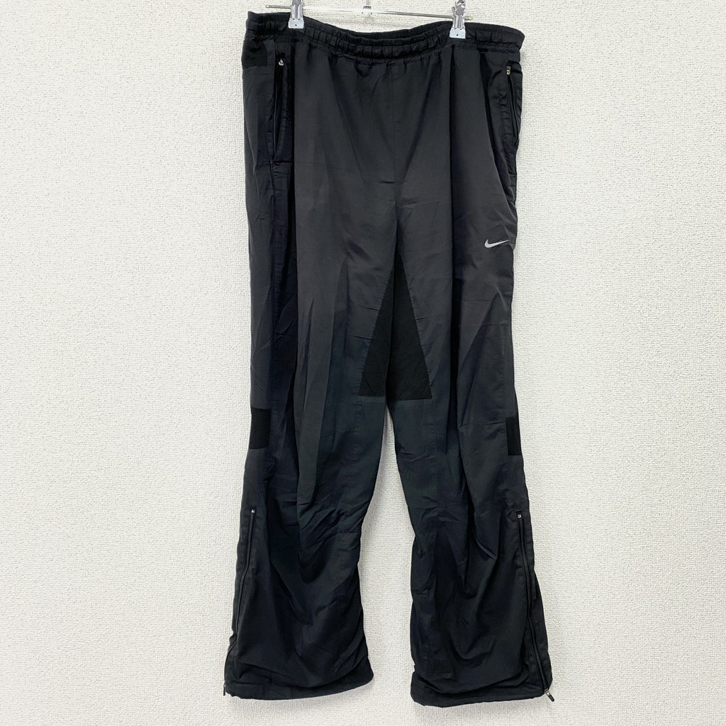 00s　NIKE　ナイキ　トラックパンツ　ナイロンパンツ　スウッシュ　ヴィンテージ　黒　ブラック　Lサイズ
