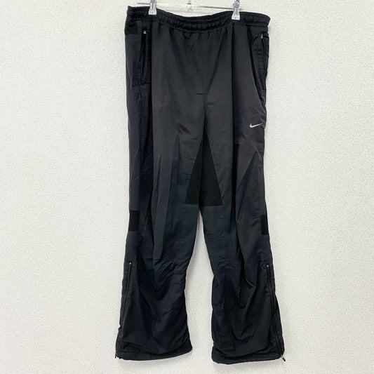 00s　NIKE　ナイキ　トラックパンツ　ナイロンパンツ　スウッシュ　ヴィンテージ　黒　ブラック　Lサイズ