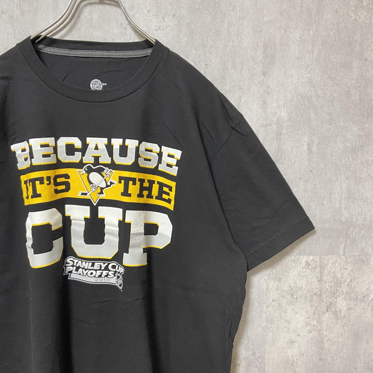 古着 used　NHL　アイスホッケー　ピッツバーグペンギンズ　半袖プリントTシャツ　黒　ブラック　スポーツ　XLサイズ