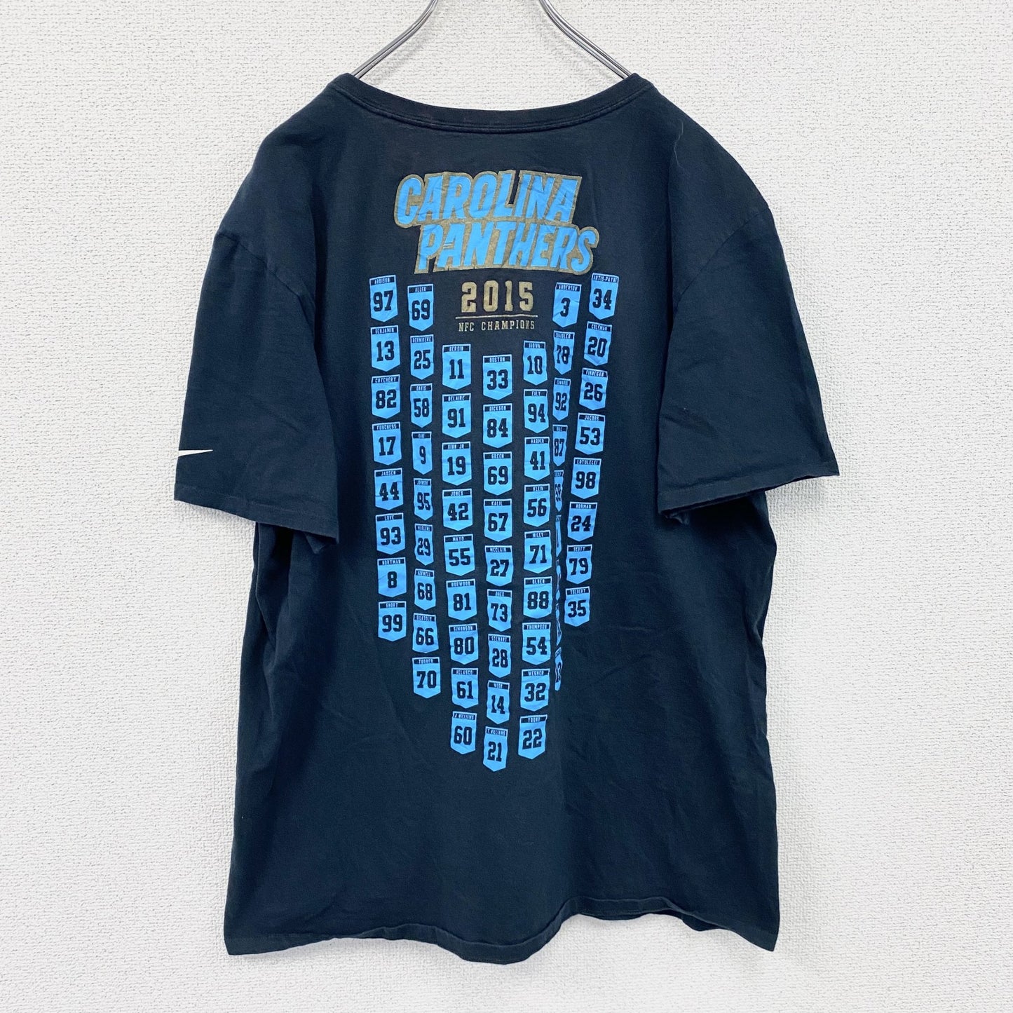 NIKE　ナイキ　PANTHERS　パンサーズ　半袖プリントTシャツ　スウッシュ　黒　ブラック　XLサイズ