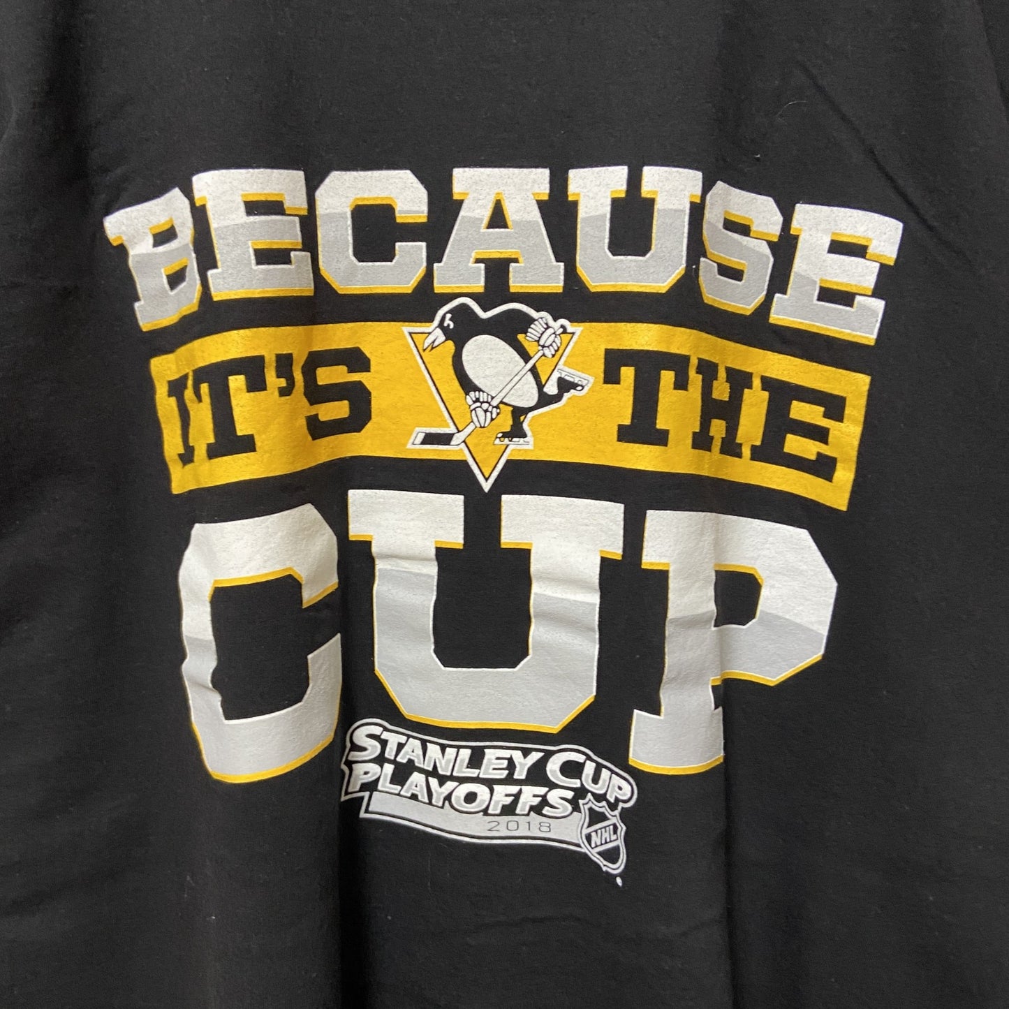 古着 used　NHL　アイスホッケー　ピッツバーグペンギンズ　半袖プリントTシャツ　黒　ブラック　スポーツ　XLサイズ