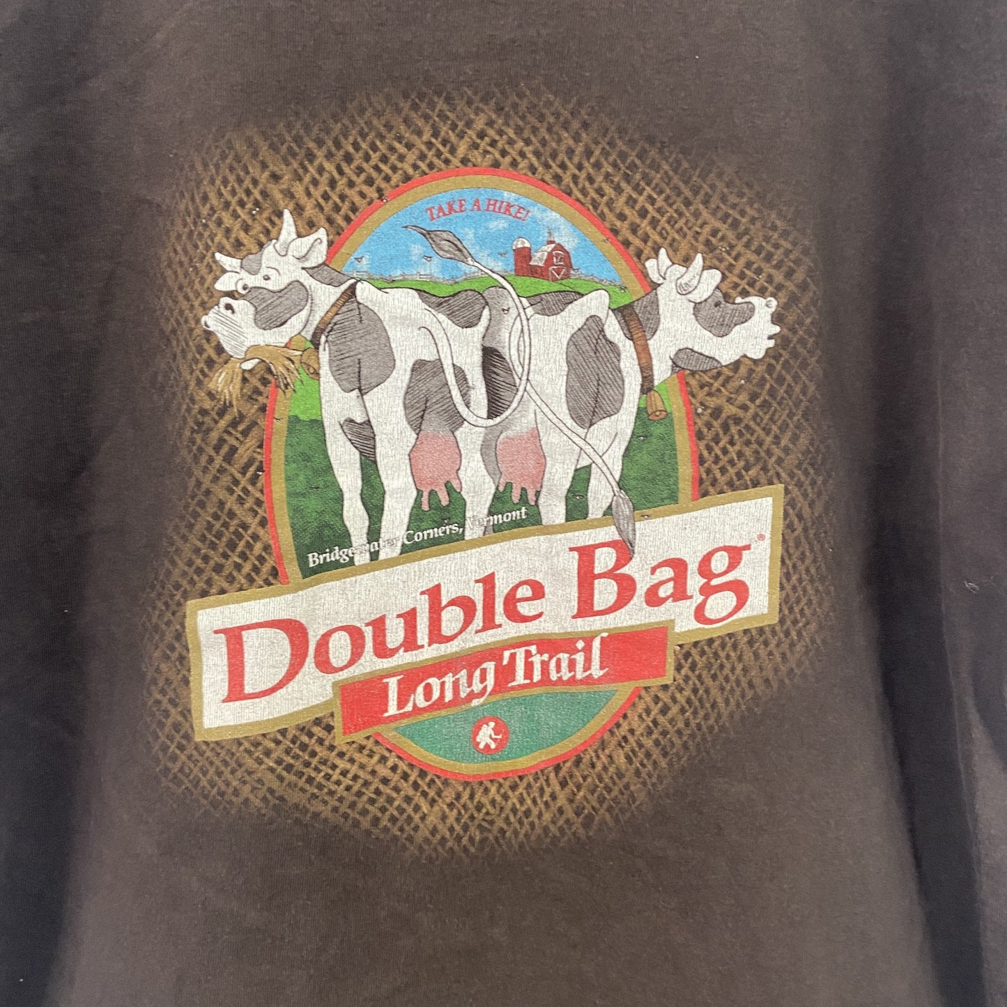 GILDAN　ギルダン　半袖Tシャツ　企業T　アニマルT　LONG TRAIL ALE　牛　黒　ブラック　Lサイズ