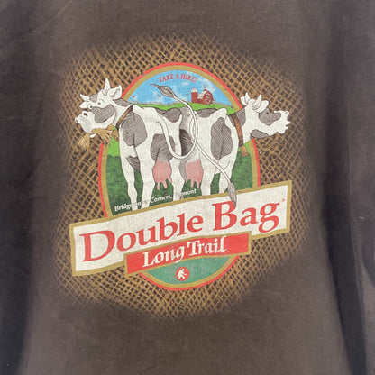 GILDAN　ギルダン　半袖Tシャツ　企業T　アニマルT　LONG TRAIL ALE　牛　黒　ブラック　Lサイズ