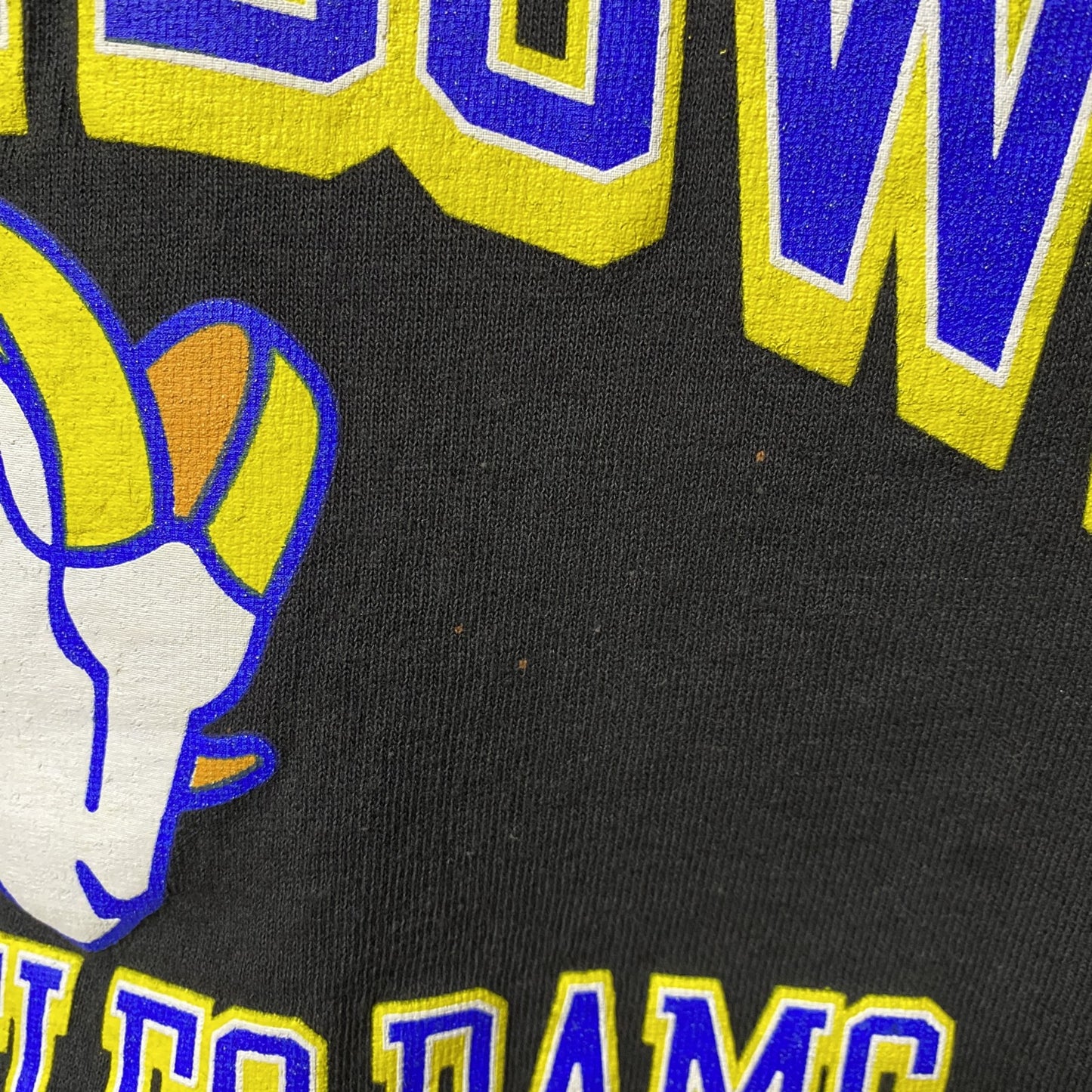 古着 used　NFL　SUPER BOWL　アメフト　ロサンゼルスラムズ　半袖プリントTシャツ　スポーツ　黒　ブラック　Lサイズ