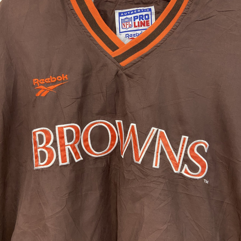 90s　Reebok　リーボック　NFL　PRO LINE　プルオーバージャケット　ヴィンテージ　茶　Lサイズ