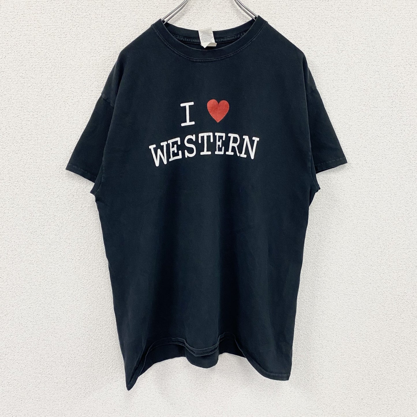 GILDAN　ギルダン　半袖プリントTシャツ　I♡LOVETシャツ　黒　ブラック　Lサイズ
