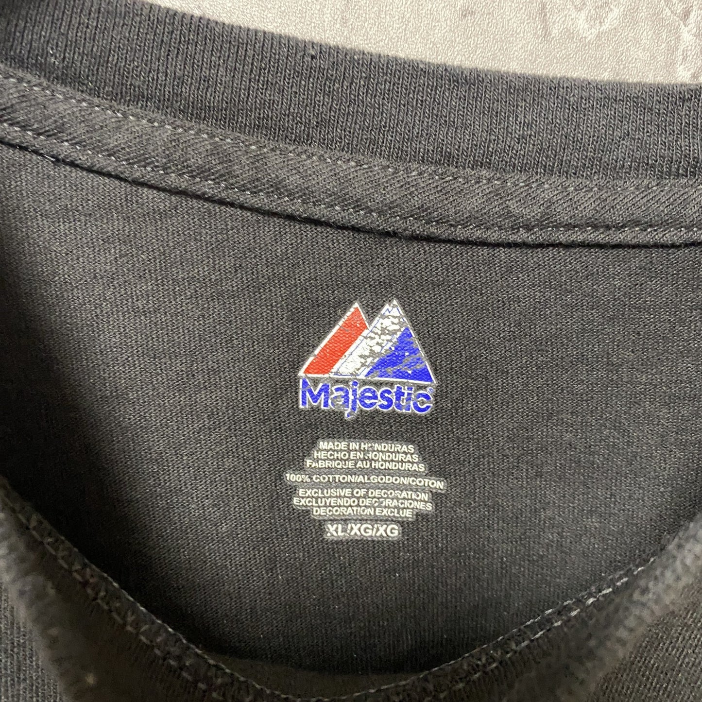 古着 used　MLB メジャーリーグ　WORLD SERIRS 2011　半袖プリントTシャツ　バックプリント　黒　XLサイズ