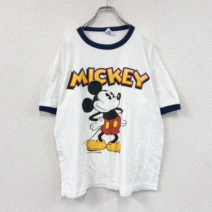 Velva Sheen　ベルバシーン　ミッキーマウス　半袖プリントTシャツ　リンガーT　白　ホワイト　Lサイズ