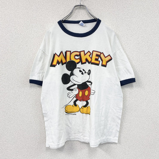 Velva Sheen　ベルバシーン　ミッキーマウス　半袖プリントTシャツ　リンガーT　白　ホワイト　Lサイズ