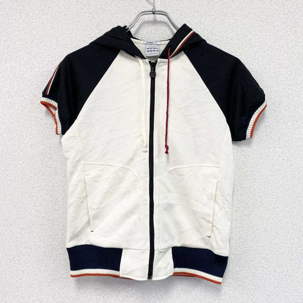 adidas　アディダス　半袖フルジップパーカー/ジャージ　アイボリー　Mサイズ