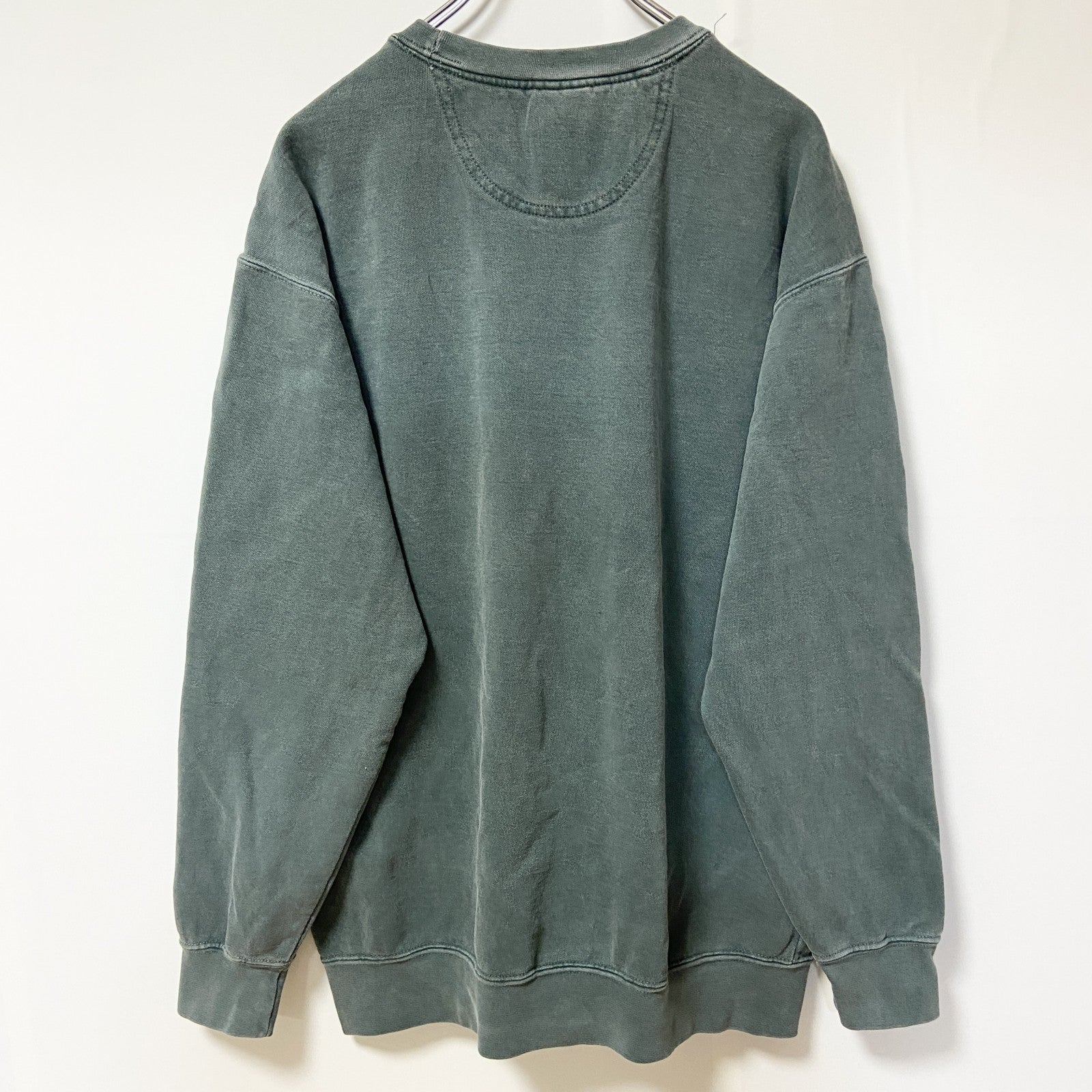 古着 used　COMFORT COLORS　長袖デザインプリントスウェット　トレーナー　クルーネック　グリーン　Lサイズ