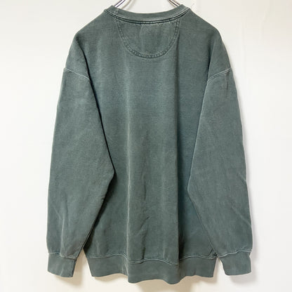 古着 used　COMFORT COLORS　長袖デザインプリントスウェット　トレーナー　クルーネック　グリーン　Lサイズ