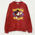 90s　TULTEX　タルテックス　Disney　ディズニー　MICKEY MOUSE　ミッキーマウス　スウェット/トレーナー　赤　レッド　Lサイズ
