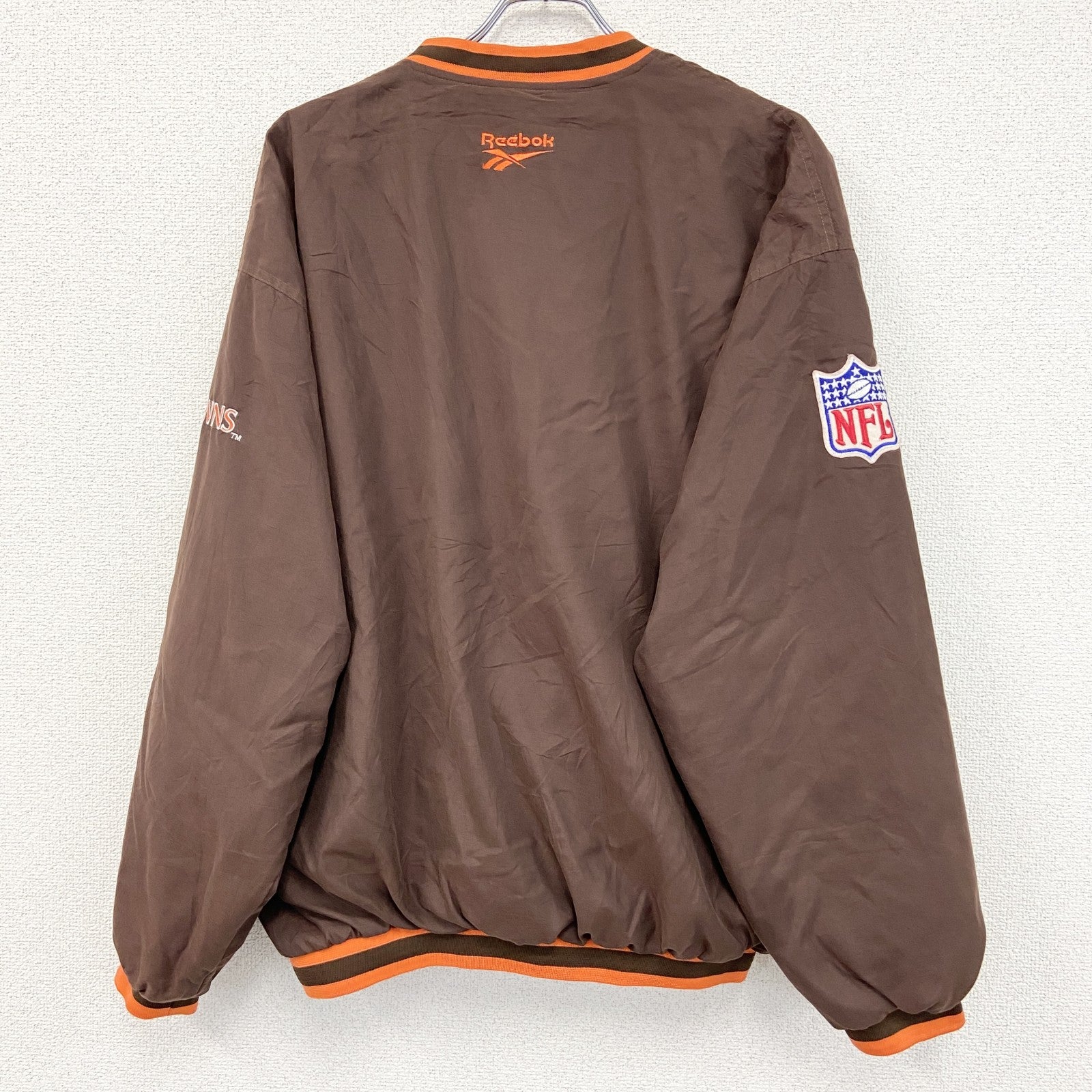 90s　Reebok　リーボック　NFL　PRO LINE　プルオーバージャケット　ヴィンテージ　茶　Lサイズ