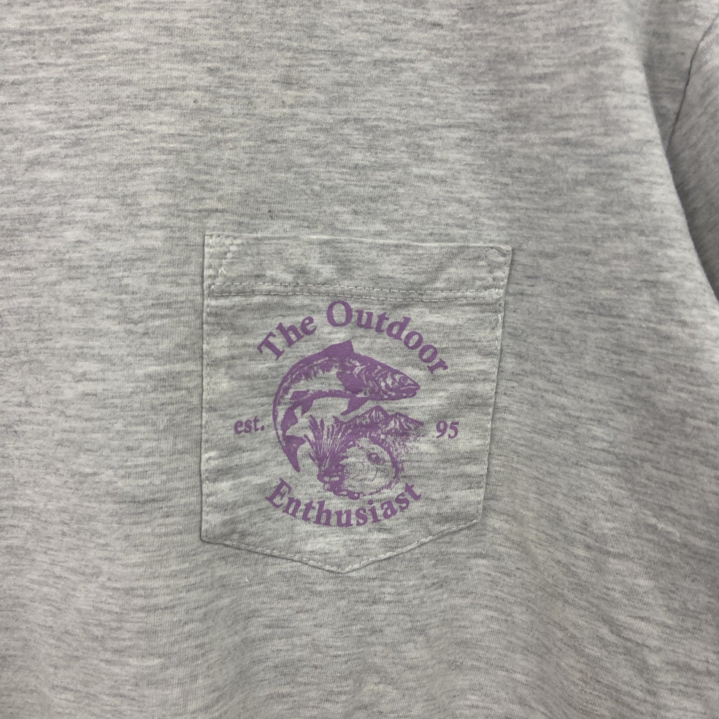 T-BAR×COTTON ON　半袖プリントアニマルTシャツ　アーチプリント　ポケット付き　灰色　霜降りグレー　XXLサイズ