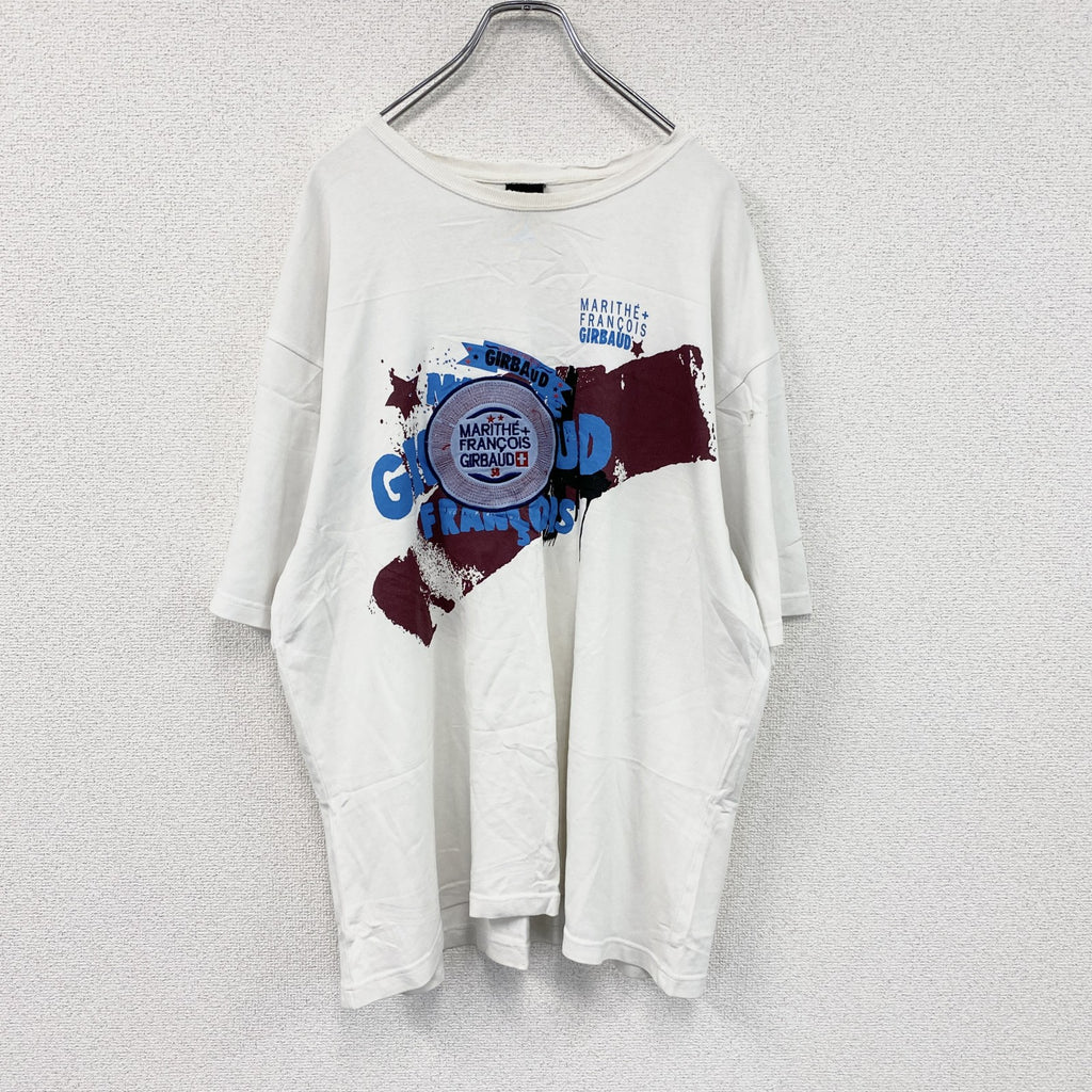 MARITHE FRANCOIS GIBBAUD　マリテフランソワジルボー　半袖プリントTシャツ　白　ホワイト　XLサイズ