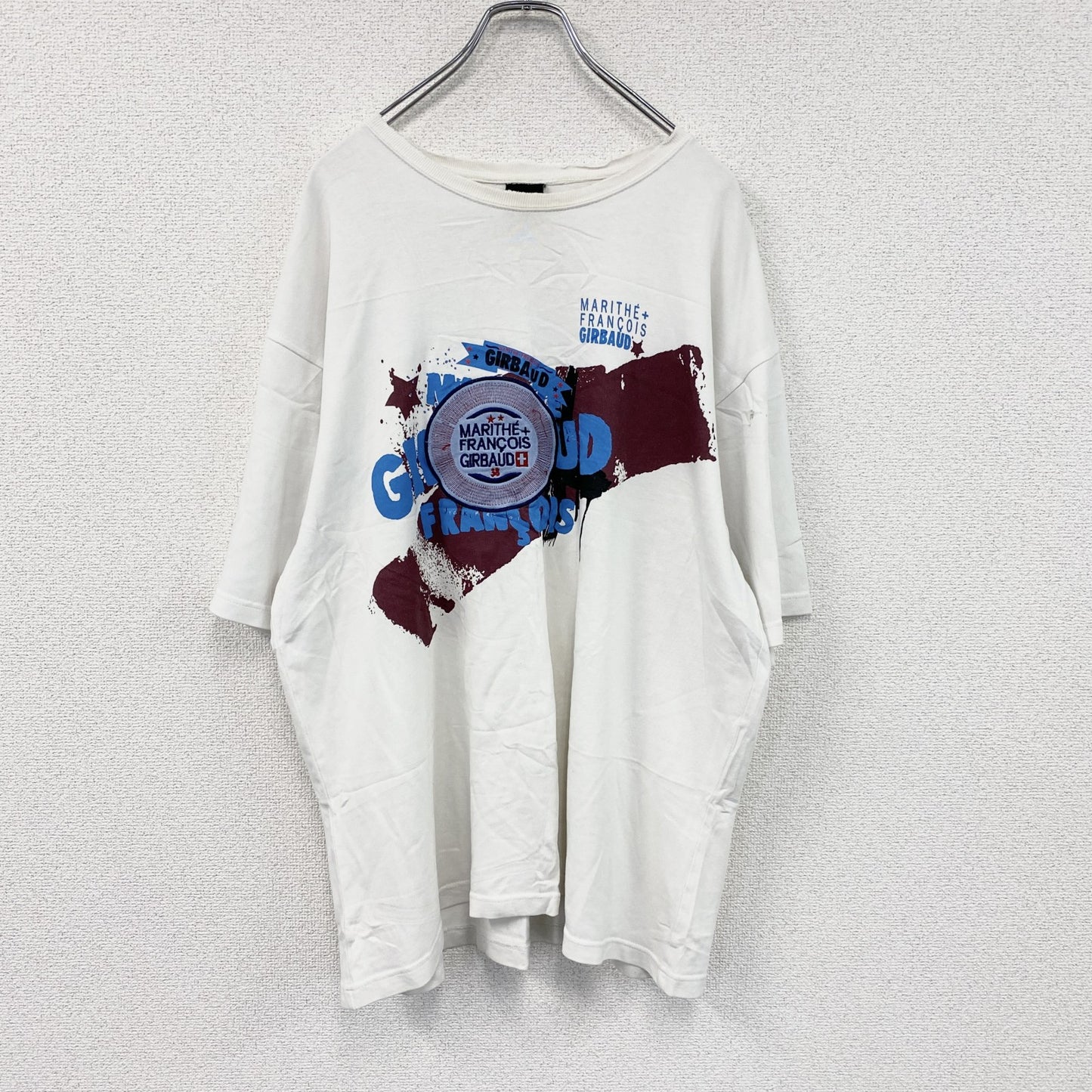 MARITHE FRANCOIS GIBBAUD　マリテフランソワジルボー　半袖プリントTシャツ　白　ホワイト　XLサイズ
