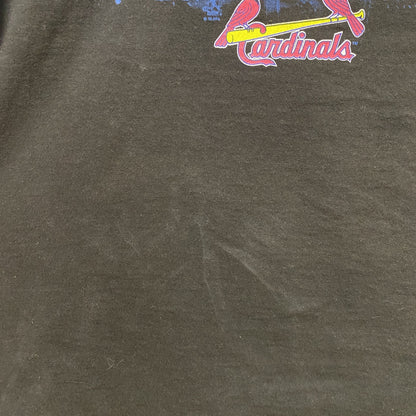 古着 used　MLB メジャーリーグ　WORLD SERIRS 2011　半袖プリントTシャツ　バックプリント　黒　XLサイズ