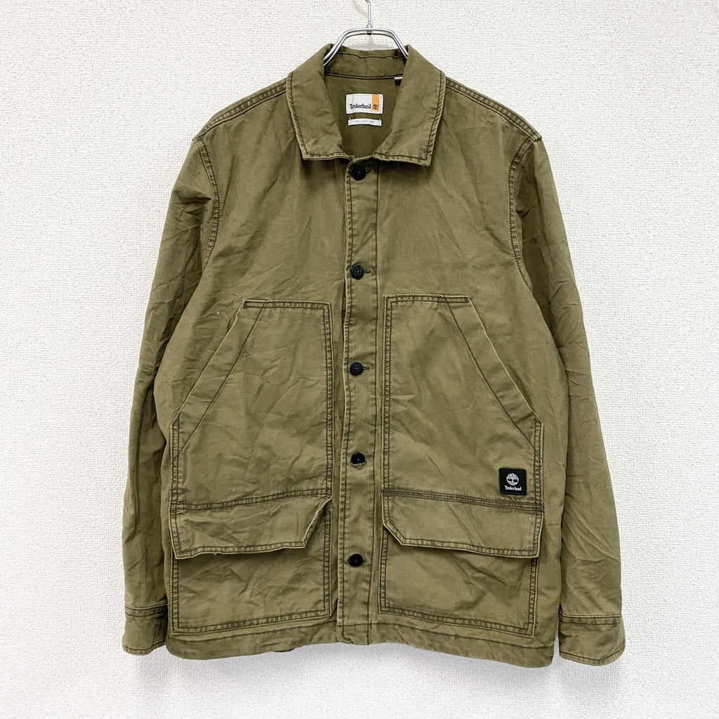 Timberland　ティンバーランド　ガーメント ダイ オックスフォード ユーティリティ オーバーシャツ　カーキ　Lサイズ