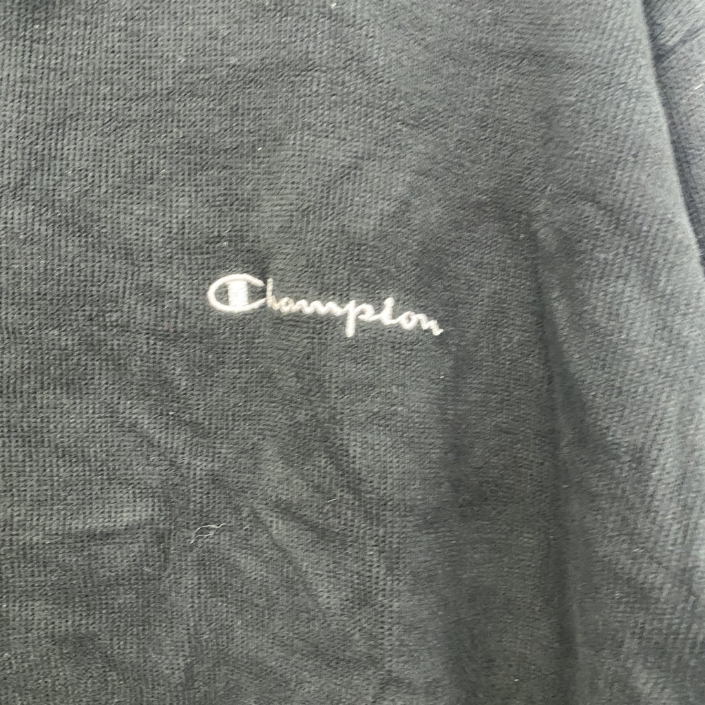 90s　Champion　チャンピオン　コットンニットセーター　ヴィンテージ　ロゴ刺繡　黒　ブラック　XLサイズ