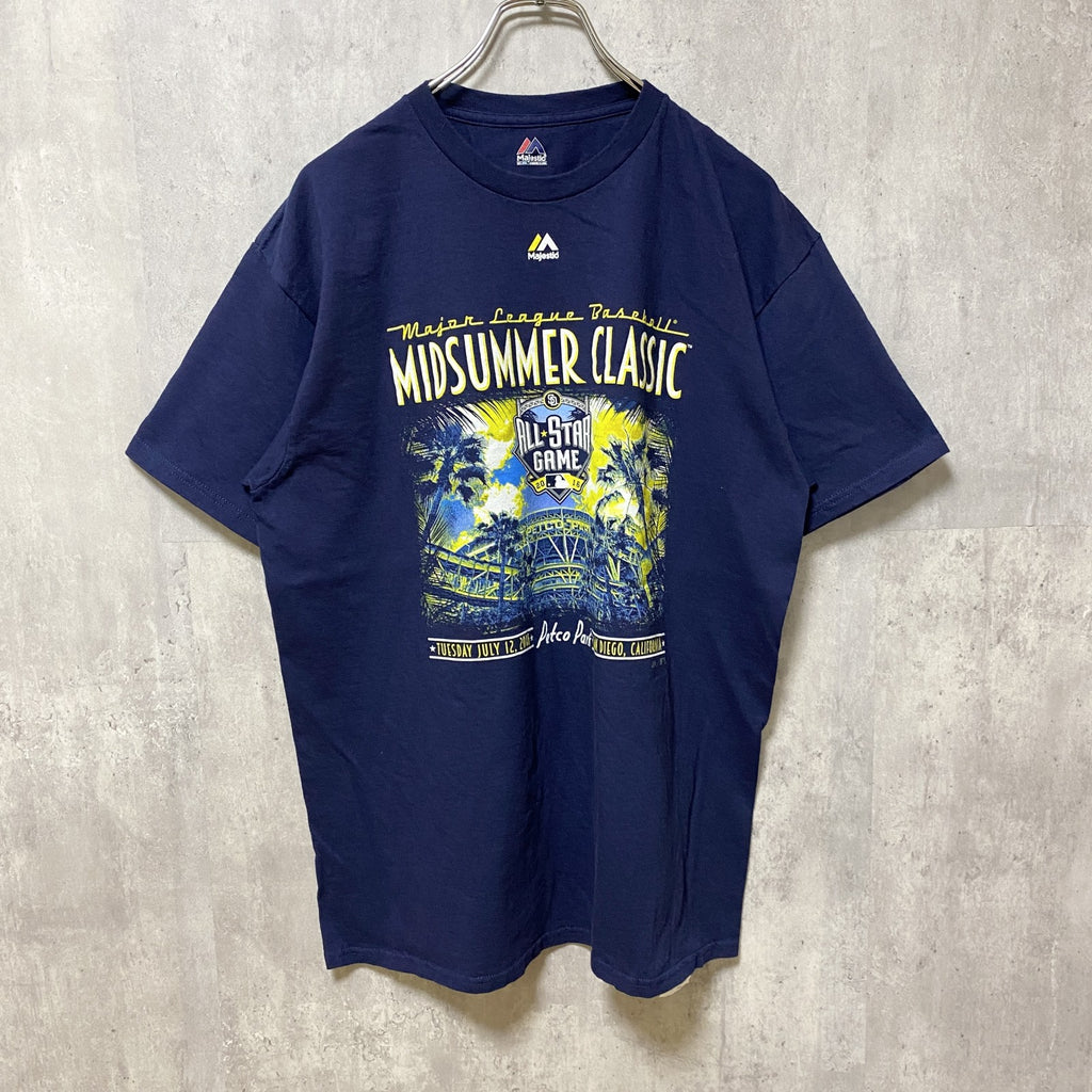 古着 used　MLB　ALL STAR GAME 2016　野球　半袖プリントTシャツ　ネイビー　紺　スポーツ　Lサイズ