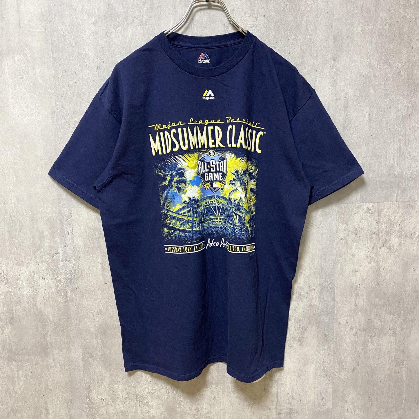 古着 used　MLB　ALL STAR GAME 2016　野球　半袖プリントTシャツ　ネイビー　紺　スポーツ　Lサイズ