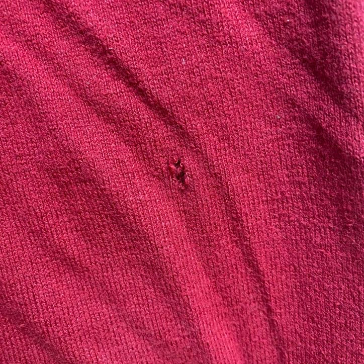 古着 used　LLBean　エルエルビーン　長袖Vネック薄手無地ニット　セーター　ノームコア　赤　レッド　秋冬服　Lサイズ