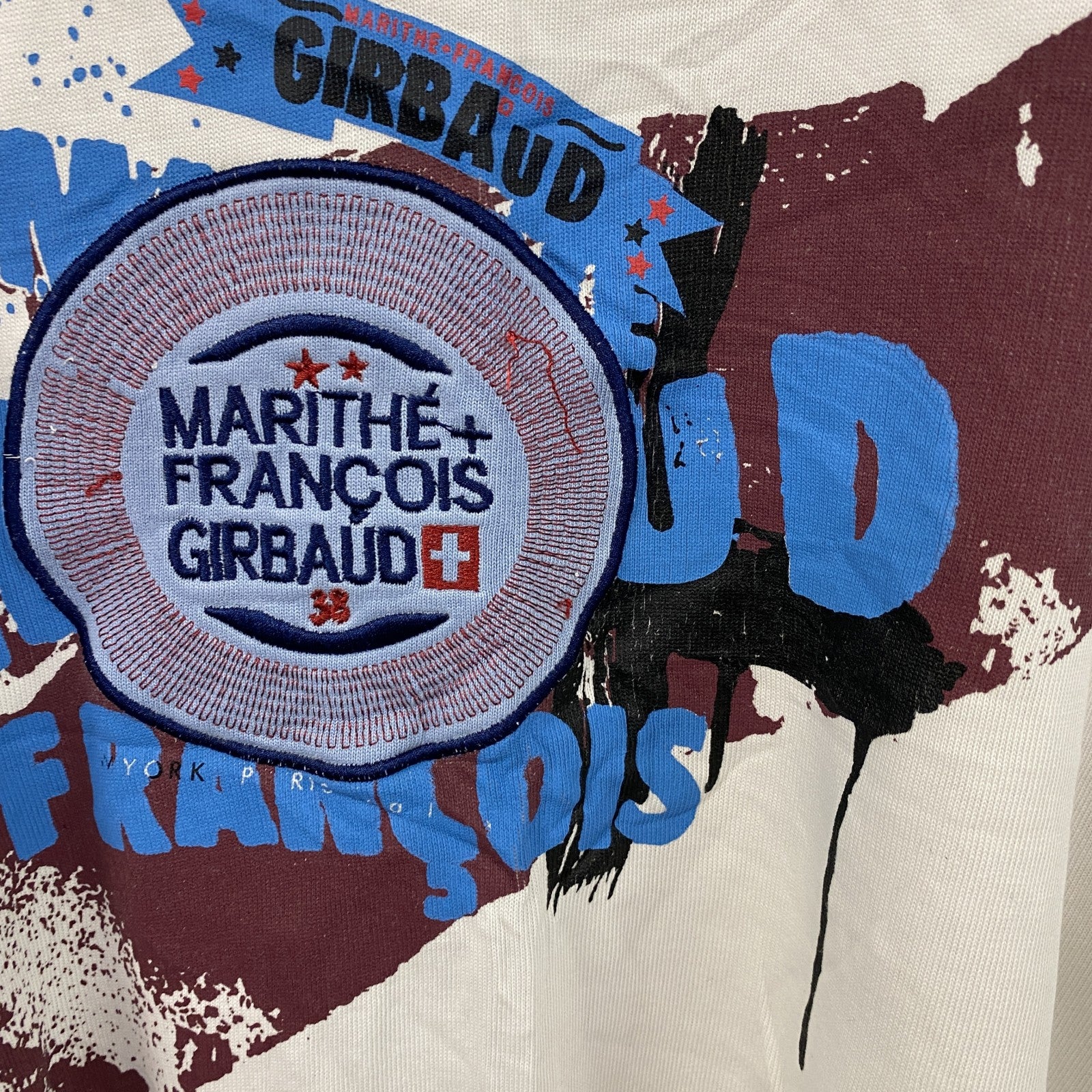 MARITHE FRANCOIS GIBBAUD　マリテフランソワジルボー　半袖プリントTシャツ　白　ホワイト　XLサイズ