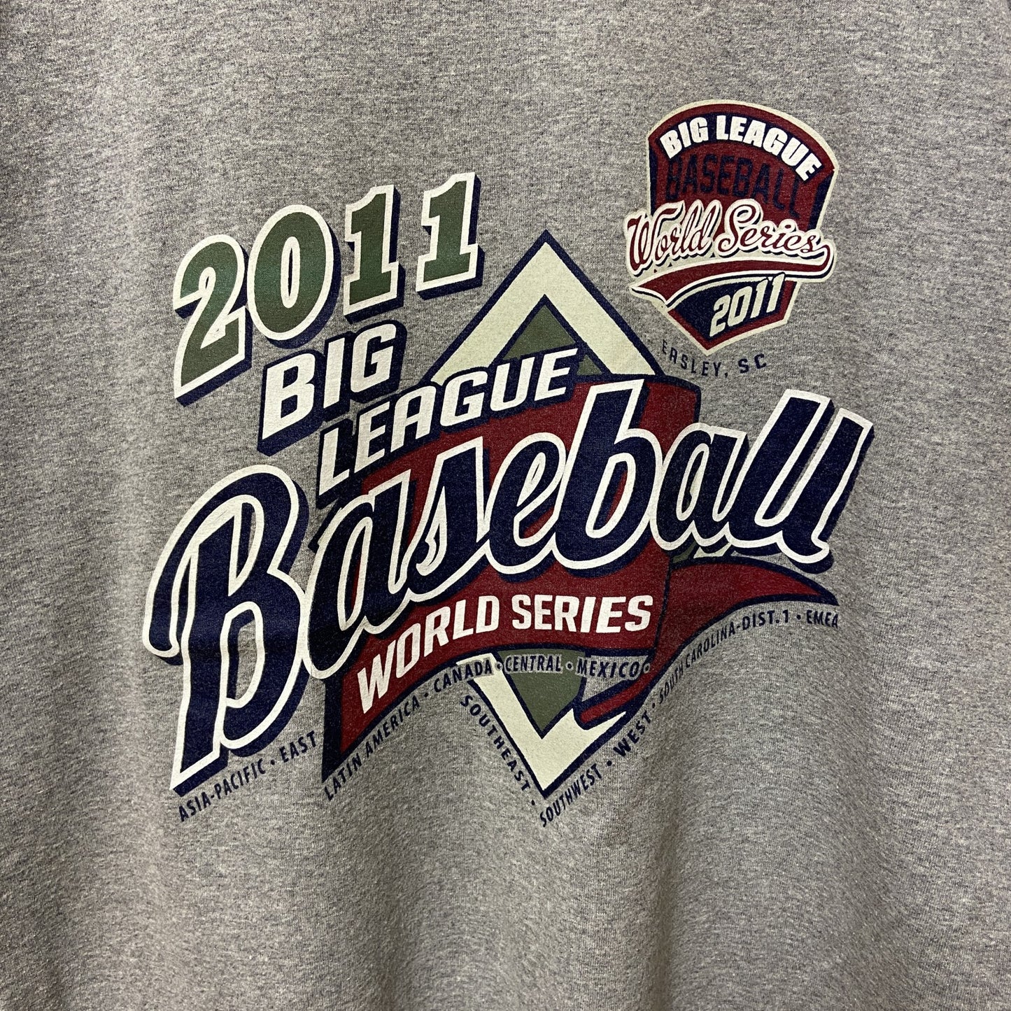 古着 used　RUSSELL　ラッセル　BIG LEAGUE BASEBALL 2011　半袖プリントTシャツ　グレー　野球