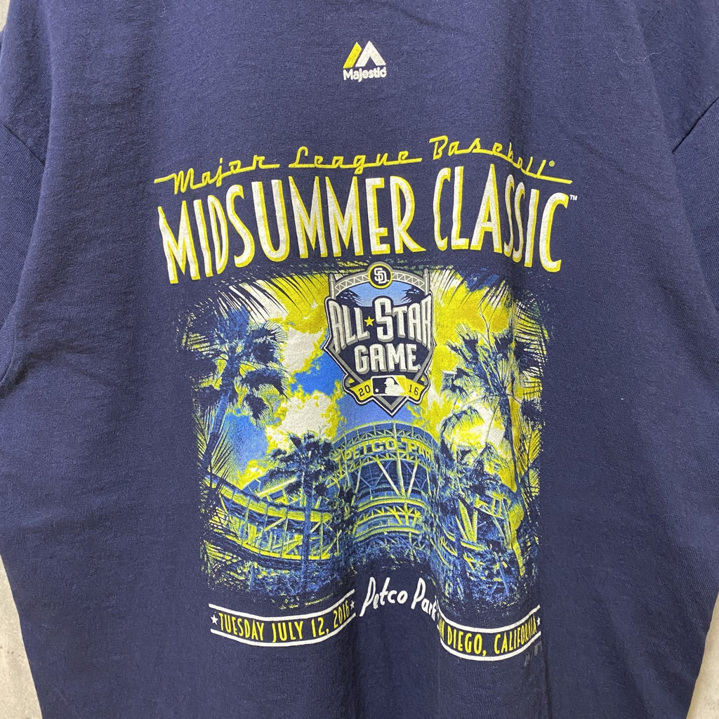 古着 used　MLB　ALL STAR GAME 2016　野球　半袖プリントTシャツ　ネイビー　紺　スポーツ　Lサイズ