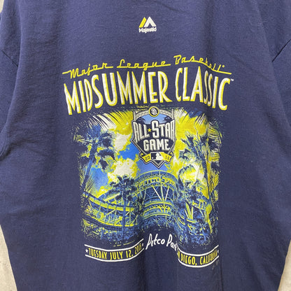古着 used　MLB　ALL STAR GAME 2016　野球　半袖プリントTシャツ　ネイビー　紺　スポーツ　Lサイズ